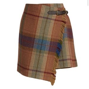 Polo Ralph Lauren Mini Plaid Wrap Skirt